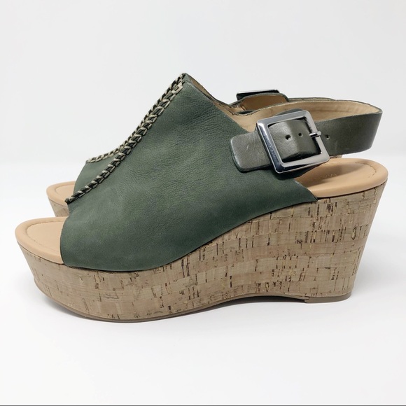 Marc Fisher Sinthya Leather Wedge Sandals Sz 8.5 - Picture 3 of 8